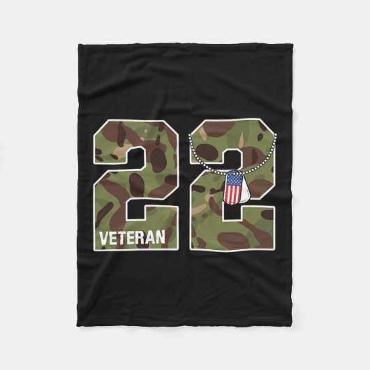 22 Een dag PTSS Quote Depressie Preventie US Army Fleece Deken (Voorkant)