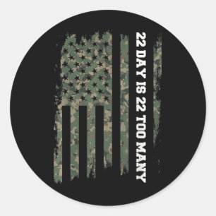 22 Een dag veteraan leeft zelfmoordbewustzijn van Ronde Sticker