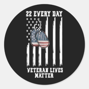 22 Elke Dag Veteran Bewustzijnsperformance Ronde Sticker