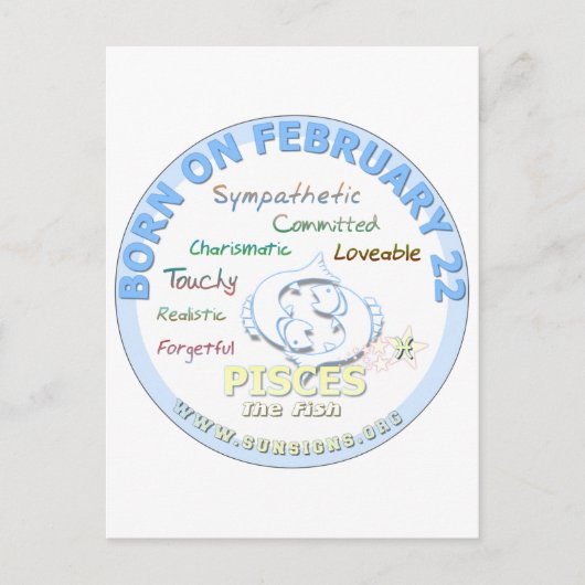 22 februari - Vissen Briefkaart (Voorkant)