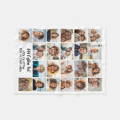 22 Foto Collage - Wit met tekst Fleece Deken (Voorkant (Horizontaal))