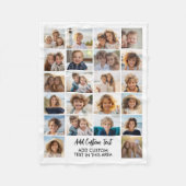 22 Foto Collage - Wit met tekst Fleece Deken (Voorkant)