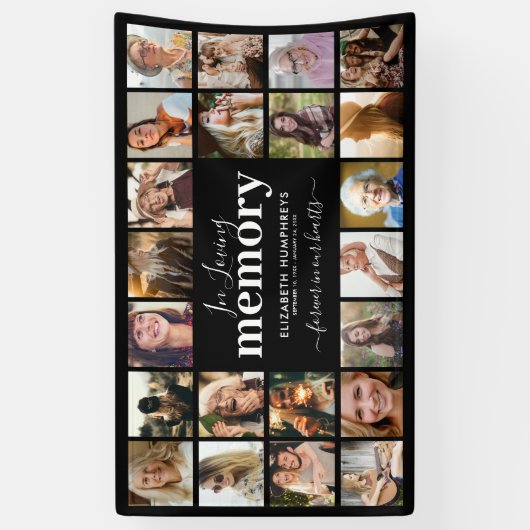 22 Foto Funeral Memorial Spandoek (Verticaal)