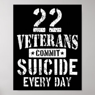 22 getraumatiseerde veteranen plegen elke dag zelf poster