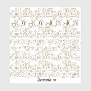 22 Gold Happy Nieuwjaar met prettige feestdagen en Sticker
