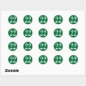 #22 Groene cirkel Ronde Sticker (Vel)