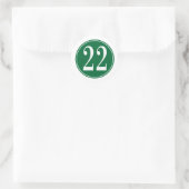 #22 Groene cirkel Ronde Sticker (Tas)