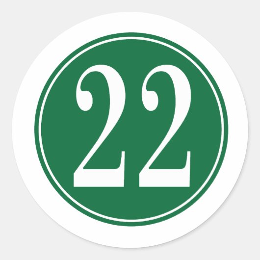 #22 Groene cirkel Ronde Sticker (Voorkant)