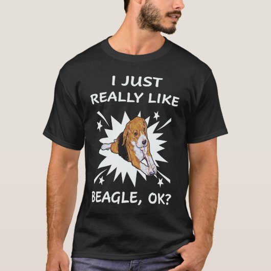 22 Ik vind Beagle gewoon echt leuk T-shirt (Voorkant)