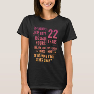 22 jaar getrouwd Funny 22nd Wedding Jubileum T-shirt