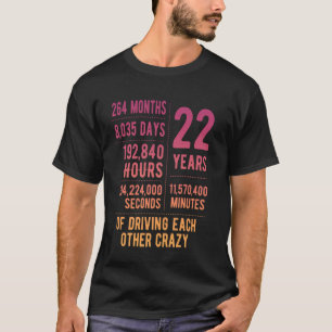 22 jaar getrouwd Funny 22nd Wedding Jubileum T-shirt