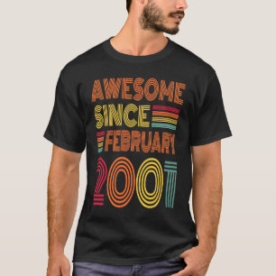 22 jaar Geweldige sinds februari 2001 22e geboorte T-shirt