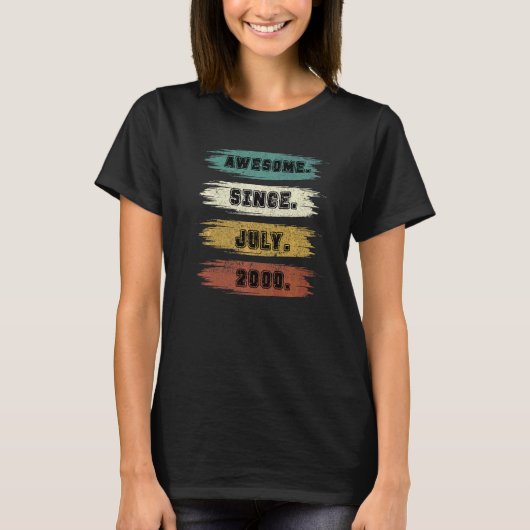 22 jaar Geweldige sinds juli 2000 22e verjaardag T-shirt (Voorkant)