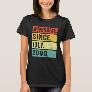 22 jaar Geweldige sinds juli 2000 22e verjaardag T-shirt