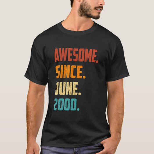 22 jaar Geweldige sinds juni 2000 22e verjaardag T-shirt (Voorkant)