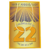 22 Jaar | Gouden Straal 12 Stappen Jubileum Medium Cadeauzakje (Voorkant)