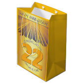 22 Jaar | Gouden Straal 12 Stappen Jubileum Medium Cadeauzakje (Achterkant Gekanteld)