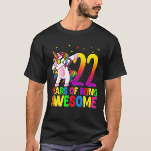 22 jaar oud Birthday Unicorn Dabbing 22nd Birthda T-shirt