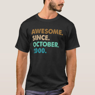 22 jaar oud cadeau Geweldige sinds oktober 2000 22 T-shirt