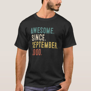 22 jaar oud cadeau Geweldige sinds september 2000 T-shirt
