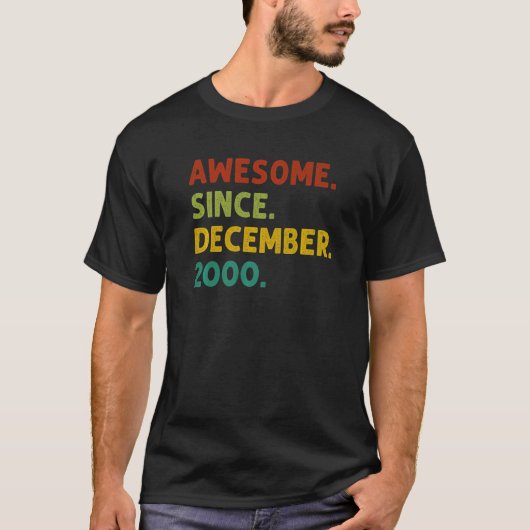 22 jaar oud Geweldige sinds december 2000 22e bair T-shirt (Voorkant)