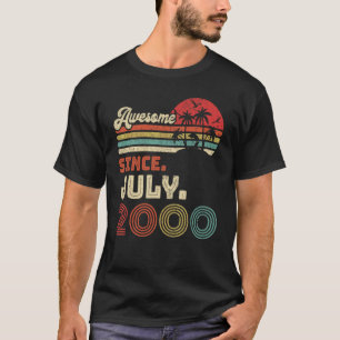 22 jaar oud Geweldige sinds juli 2000 22e verjaard T-shirt