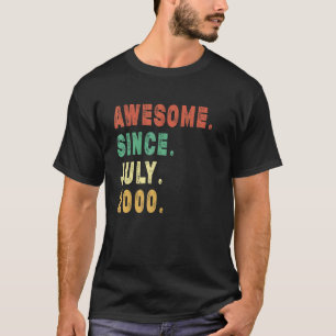 22 jaar oud Geweldige sinds juli 2000 22e verjaard T-shirt
