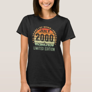 22 jaar oud Geweldige sinds juli 2000 22e verjaard T-shirt