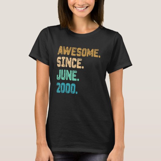 22 jaar oud Geweldige sinds juni 2000 22e verjaard T-shirt (Voorkant)