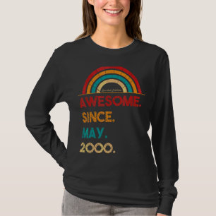 22 jaar oud Geweldige sinds mei 2000 22e verjaarda T-shirt