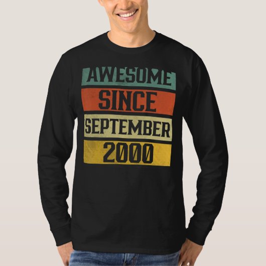 22 jaar oud Geweldige sinds september 2000 22e 5 T-shirt (Voorkant)