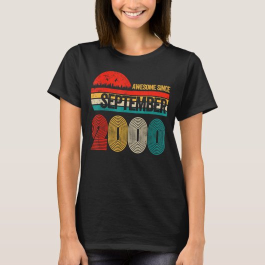 22 jaar oud Geweldige sinds september 2000 22nd 8 T-shirt (Voorkant)