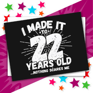 22 Jaar Oud Sarcasme Mop Grappige 22e Verjaardag Briefkaart