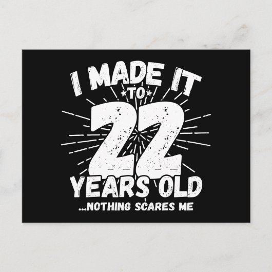 22 Jaar Oud Sarcastisch Meme Grappig 22e Verjaarda Briefkaart (Voorkant)