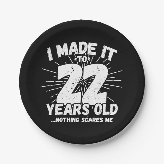 22 Jaar Oud Sarcastisch Meme Grappig 22e Verjaarda Papieren Bordje (Voorkant)