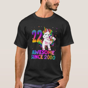 22 jaar oud Unicorn Flossing 22nd Birthday Girl U T-shirt
