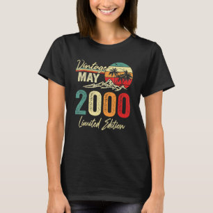 22 Jaar Oud Vintage Mei 2000 22e Verjaardag T-shirt