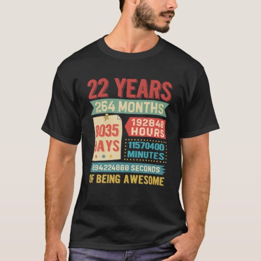 22 jaar oude 22e verjaardag Dda T-shirt (Voorkant)