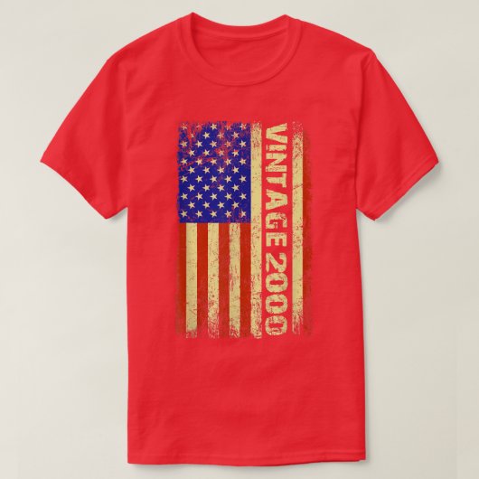 22 jaar oude geschenken  2000 Amerikaanse vlag 22e T-shirt (Design voorkant)