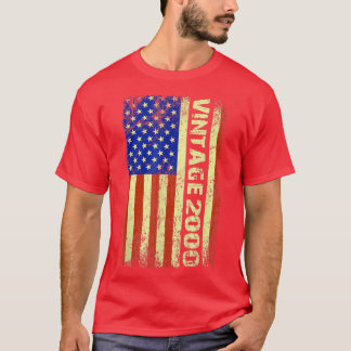 22 jaar oude geschenken  2000 Amerikaanse vlag 22e T-shirt