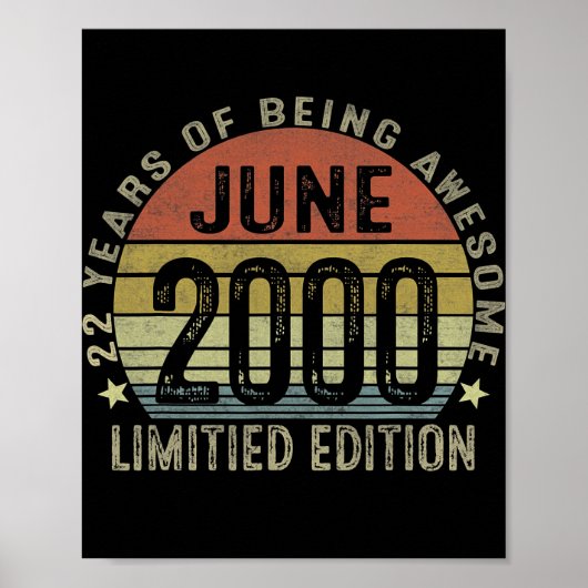 22 jaar oude geschenken Juni 2000 Limited Edition  Poster (Voorkant)