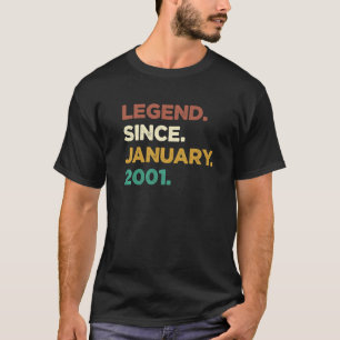 22 Jaar Oude Legende Sinds Januari 2001 22e Verjaa T-shirt
