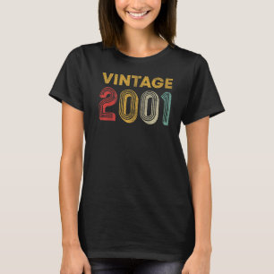 22 jaar oude Retro 2001 22e verjaardag T-shirt