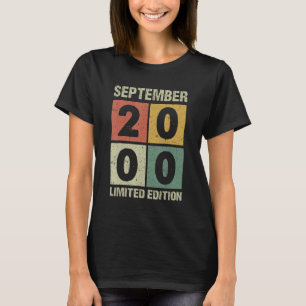 22 jaar Oude Vintage september 2000 22e verjaardag T-shirt
