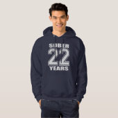 22 JAAR Sober White op Donker Hoodie (Voorkant volledig)
