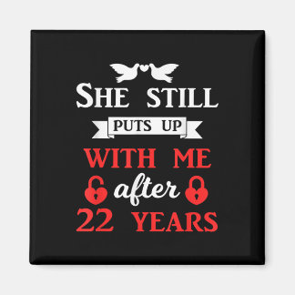 22 Jaar Trouwen Jubileum Familie Echtgenoot Vrouw  Magneet