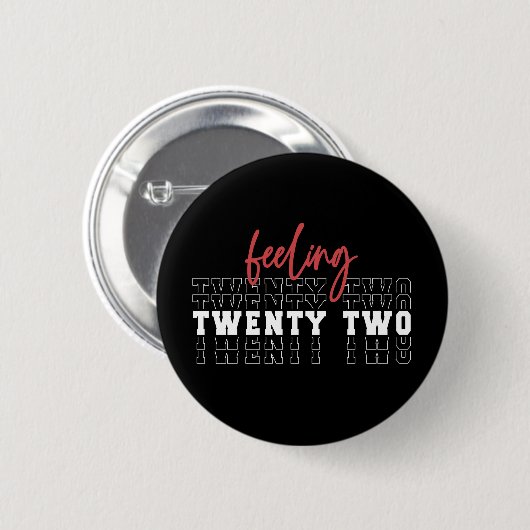 22-jarig cadeau ronde button 5,7 cm (Voorkant /achterkant)