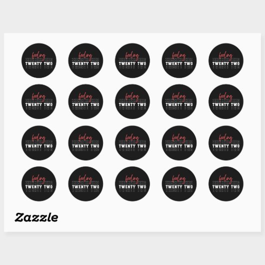 22-jarig cadeau ronde sticker (Vel)