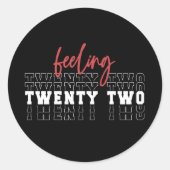 22-jarig cadeau ronde sticker (Voorkant)