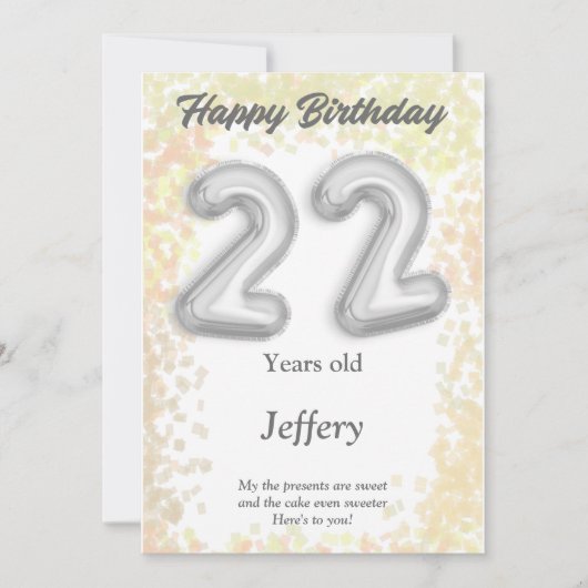 22-jarige Happy Birthday-kaart (Voorkant)